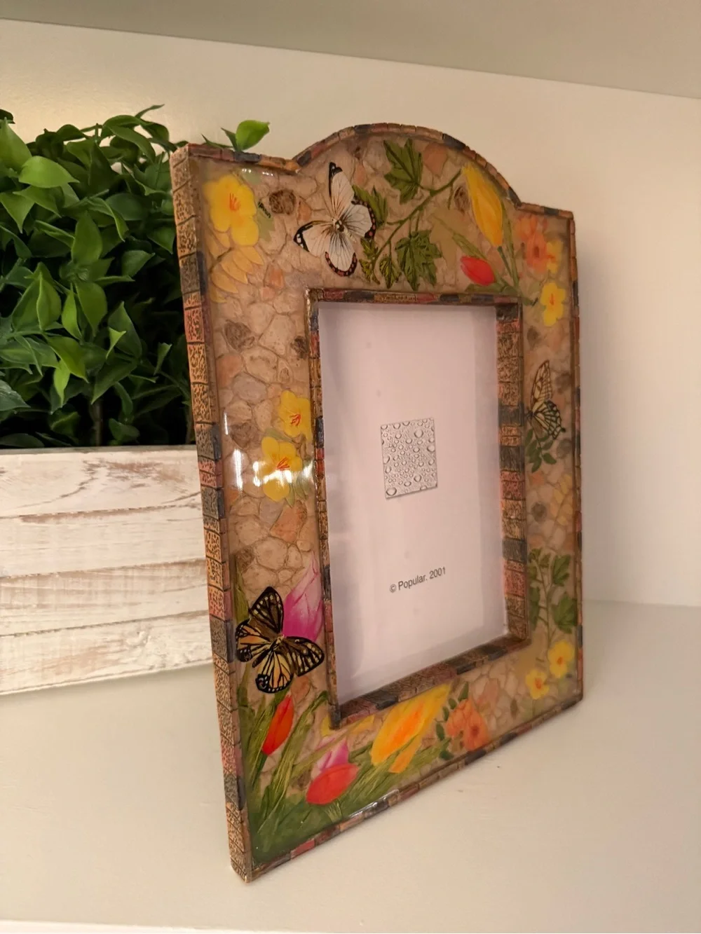 Sweet Blossom Collection Butterfly Floral 5x7 Photo Frame NIB 2001 NEW OLD STOCK